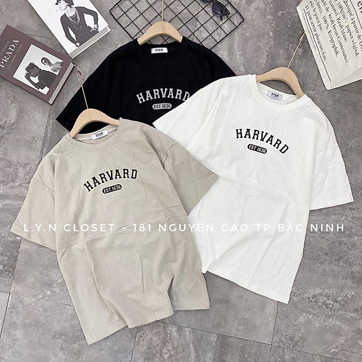 Áo thun 3158 chữ Harvard chất dày hàng Quảng Châu