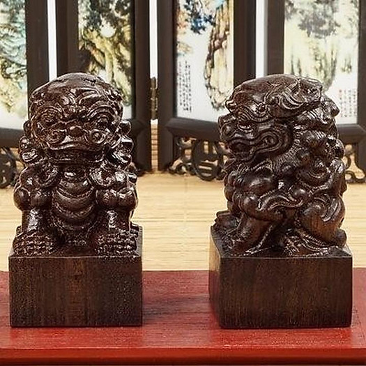 Ấn triện sư tử gỗ trưng bày thiết kế độc đáo mới mẻ tặng ảnh thiết kế Vcone