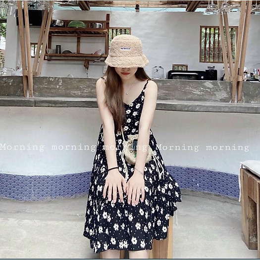 Đầm 2s hoa xoè phồng