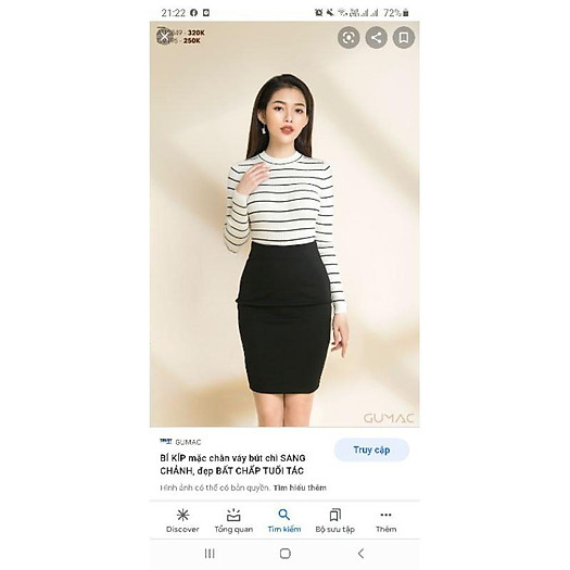 chân váy bút chì vnxk