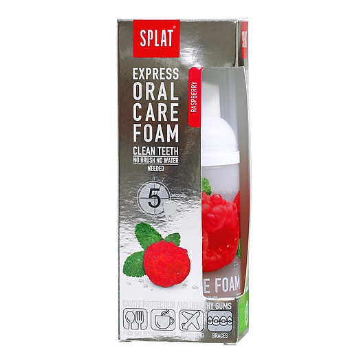 SPLAT ORAL CARE FOAM – Raspberry (Bọt súc miệng hương mâm xôi) (50ml)