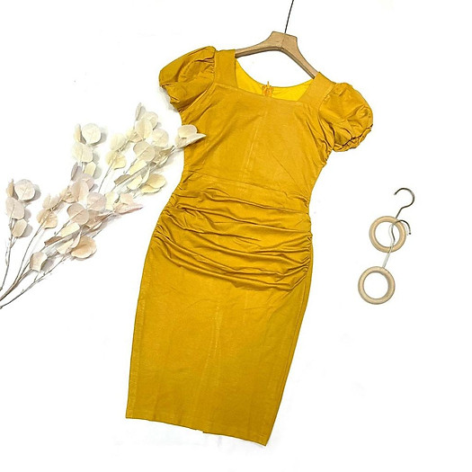 Đầm Ôm Body Nhún Eo Chất Thun Cotton Tôn Dáng