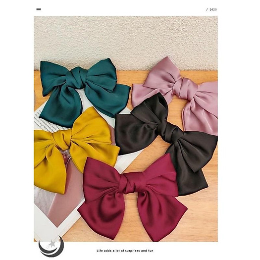 Kẹp nơ, cột tóc nơ lụa nhiều màu (Hàng Quảng Châu đẹp ,chất lụa chuẩn màu chuẩn mẫu)