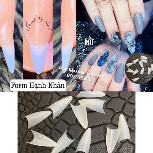 Móng nối form hạnh nhân (tròn nhọn) nối móng tự nhiên
