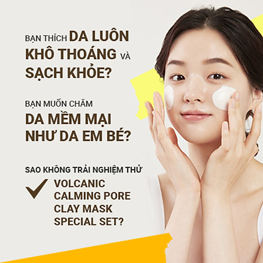 Bộ sản phẩm se khít lỗ chân lông đá tro núi lửa innisfree Volcanic Calming Pore Clay Mask Special Set - 131173426x