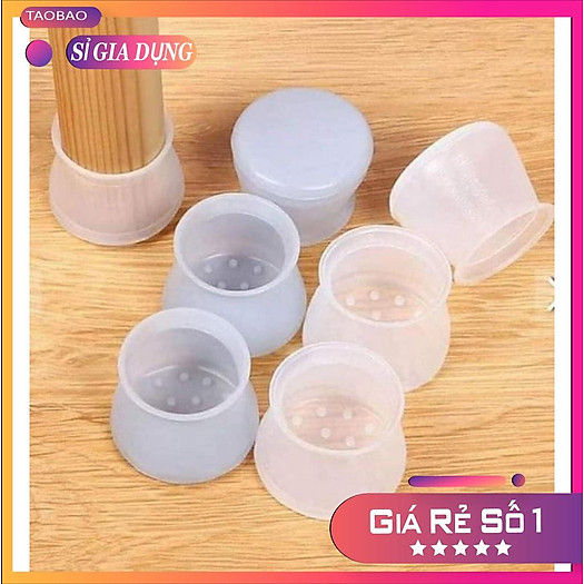 Combo 4 nút bọc chân ghế bằng silicon, bịt chân bàn ghế chống trượt an toàn
