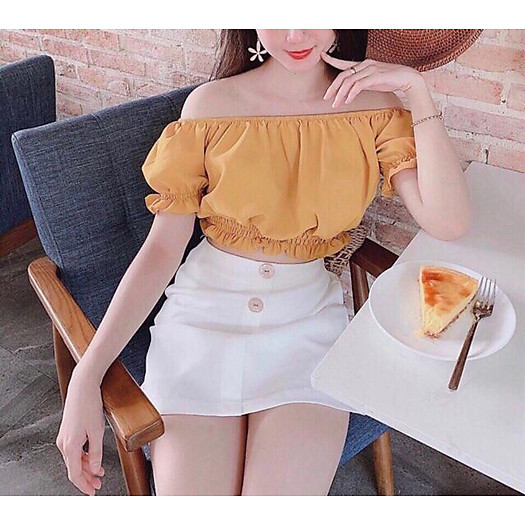 Sét Áo Vàng Và Chân Váy Trắng