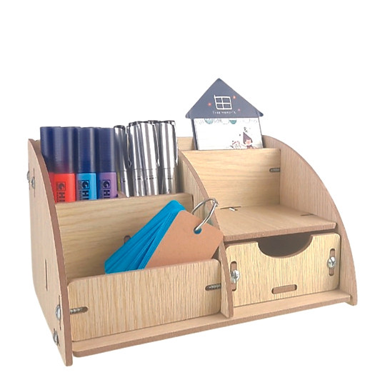 Kệ văn phòng phẩm, hộp cắm bút để bàn kệ đựng bút nhiều ngăn - MO12