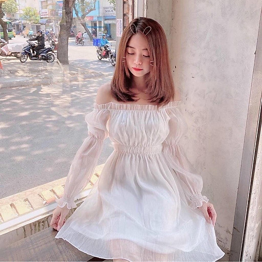 Đầm voan trắng bv H3177