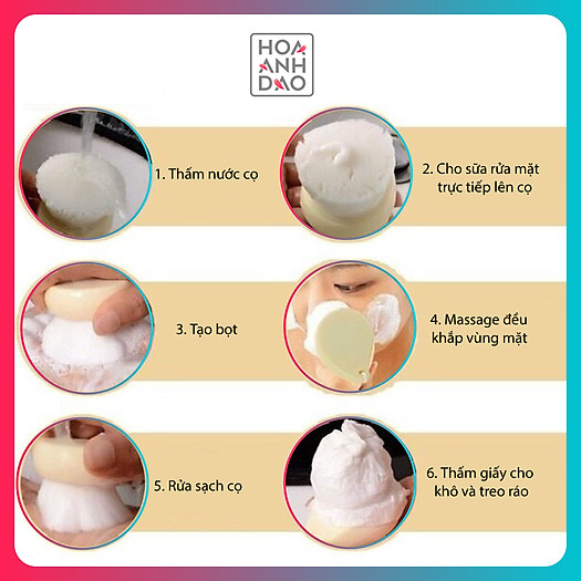 Cọ rửa mặt tạo bọt cán gỗ lông mịn sakura