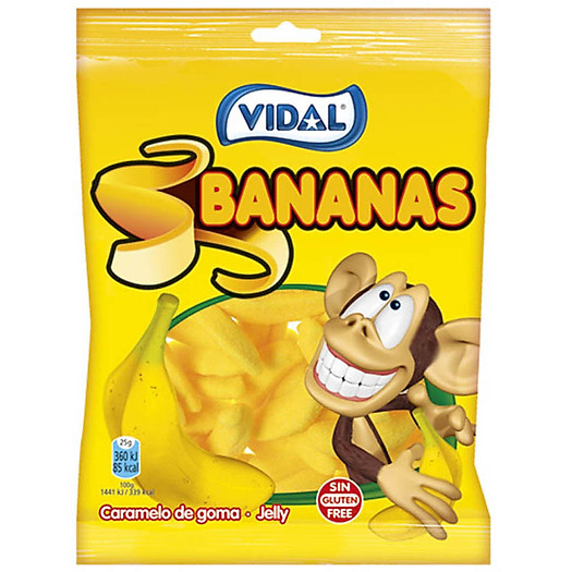 Kẹo Dẻo Hình Quả Chuối Vidal (Gói 100g)