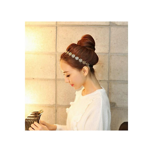 Dây buộc tóc/băng đô chuỗi hoa hồng.