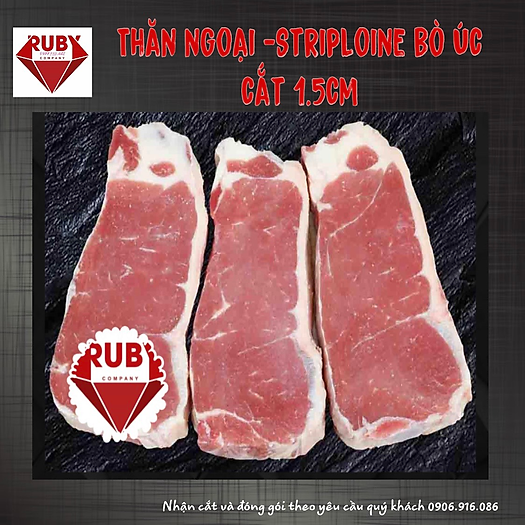Thịt thăn ngoại bò Úc đông lạnh cắt 2cm ( Steak)-500g