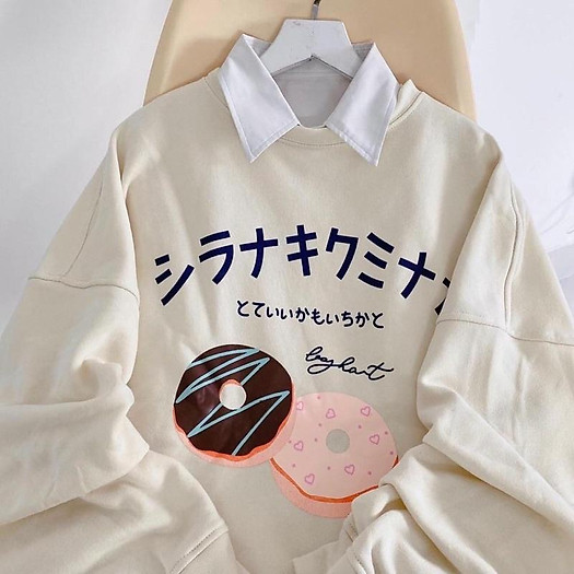 Áo sweater nỉ Donut unisex
