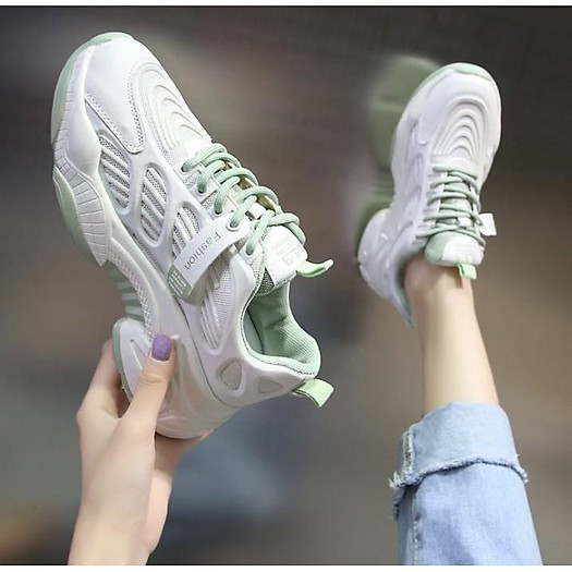 Giày sneaker nữ MS006 (trắng xanh lá)