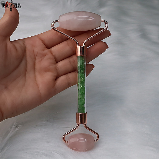 Cây lăn massage mặt đá thạch anh hồng thiên nhiên