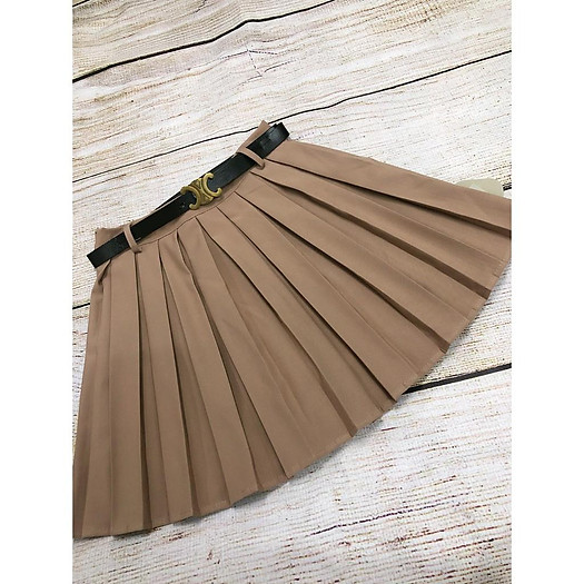 Chân váy xếp ly to ( kèm thắt lưng )