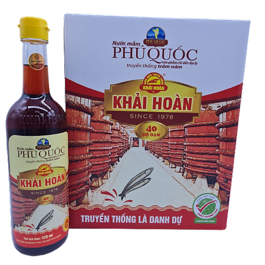 Nước mắm Khải Hoàn Phú Quốc 40 độ đạm 520ml thùng 6 chai