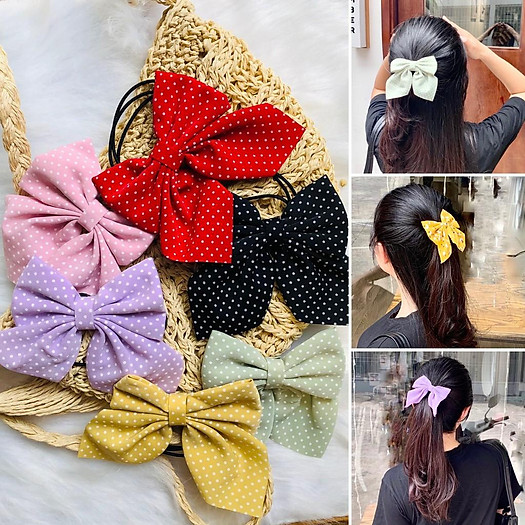 Nơ Buộc Tóc, Dây Cột Tóc Nơ - Dây Buộc Tóc Nơ Xinh Xắn