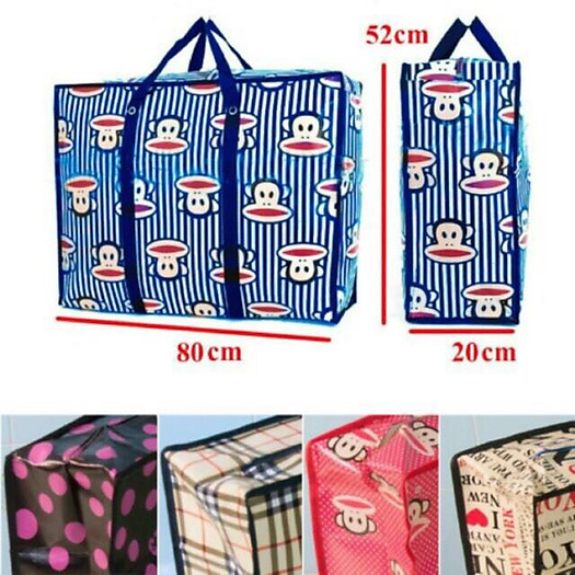 Túi dứa bạt đựng đồ nhiều size,có 2 khóa kéo cao cấp nhiều màu VT15