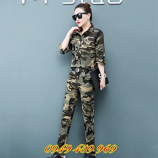 Quần Áo Lính Nữ - Bộ Quần Áo Sơ Mi Lính Nữ