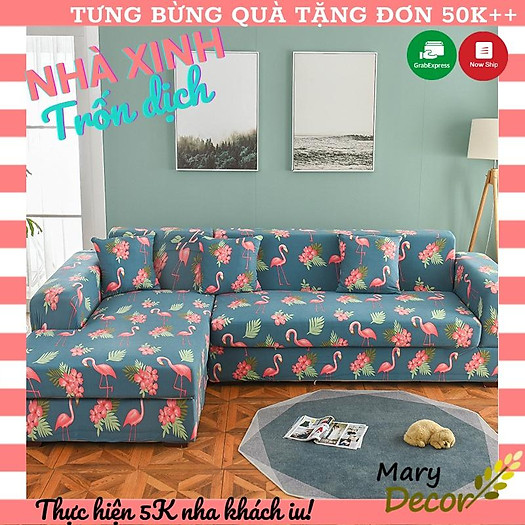 Vỏ bọc ghế sofa , tấm bọc sofa chữ L/ sofa góc co giãn họa tiết ấn tượng - đủ kích thước