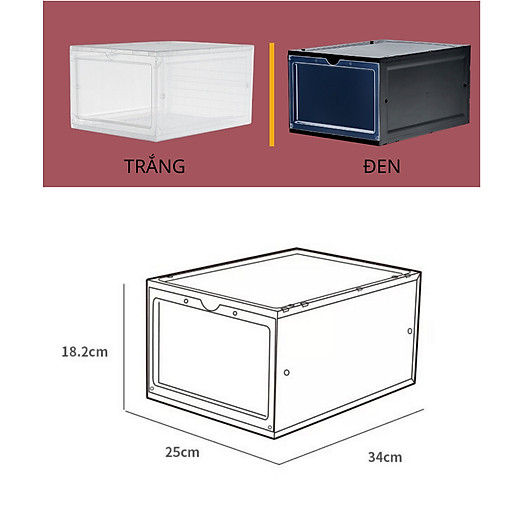 Hộp Đựng Giày Tủ Đựng Giày Nhựa Cứng Nắp Nam Châm