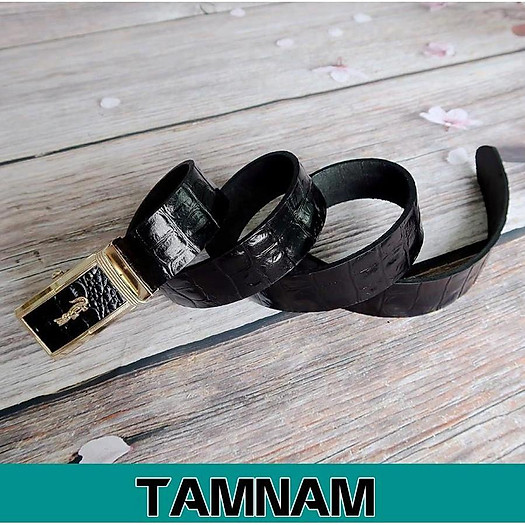 Dây Lưng Da Bò Dập Vân Cá Sấu