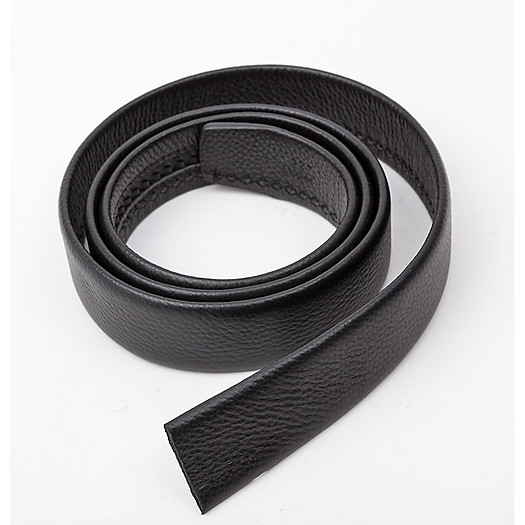 Dây Nịt Nam Không Mặt Khóa, Dùng Cho Đầu Khóa Tự Động D&D Fashion - Bo tròn đen