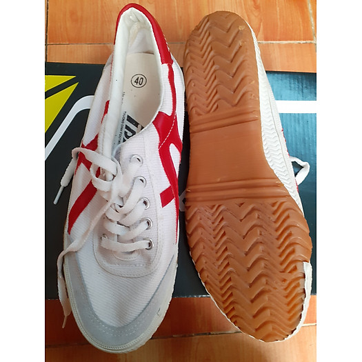 Giày Bata Thượng Đình trắng sọc đỏ