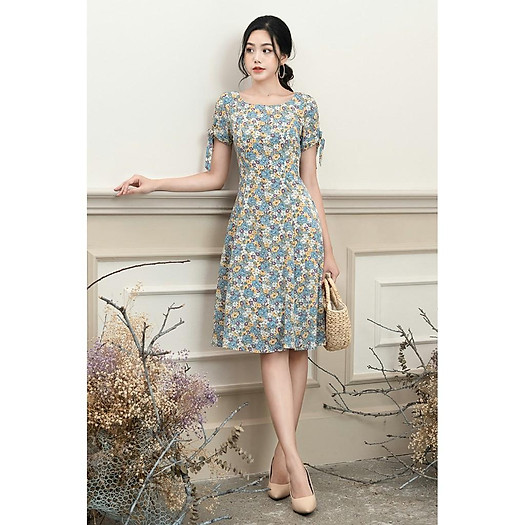 Đầm xòe 7 mảnh hoa nhí