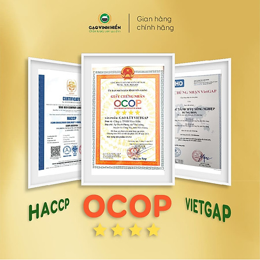 Đặc sản Tiền Giang - Gạo Lứt VietGAP Vinh Hiển (2KG) - Chuẩn VietGAP và OCOP 4 SAO