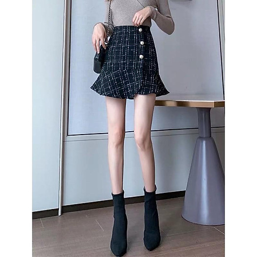 Chân váy dạ tweed sang chảnh