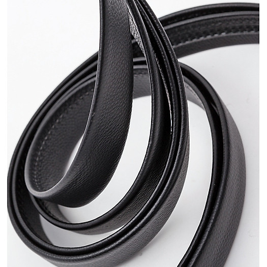 Dây Nịt Nam Không Mặt Khóa, Dùng Cho Đầu Khóa Tự Động D&D Fashion - Bo tròn đen