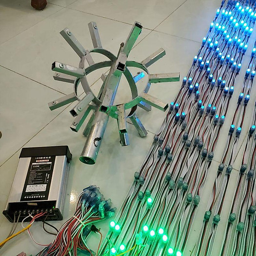 Quả cầu LED pháo bông 25 tia, 30 tia, 21 tia sắt dày sơn tĩnh điện