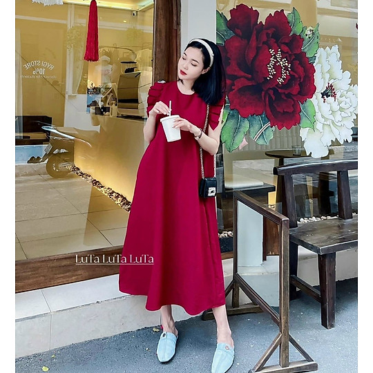 Kiểu dáng rộng quá khổ mới của Minglan Shijia mỏng, cạp cao, viền to một  đường, in váy phụ nữ mùa hè dài quá đầu gối - A-Line Váy 🆘 Kho Hàng