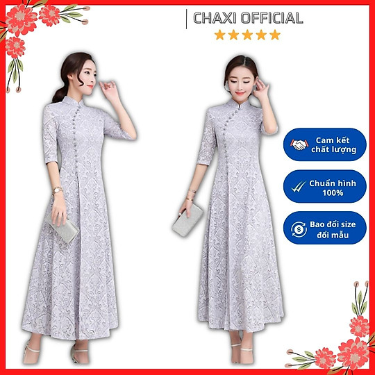 Áo Dài Cách Tân Nữ vải gấm hoa | FM Style