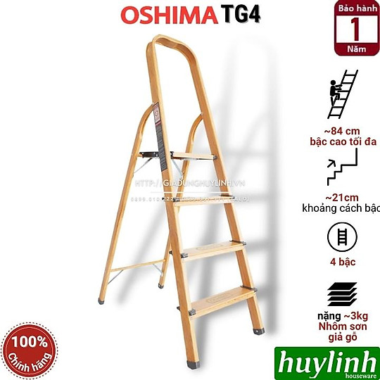 Mua Thang nhôm ghế 4 bậc Oshima TG4 - Bậc cao nhất 84cm - Sơn tĩnh ...