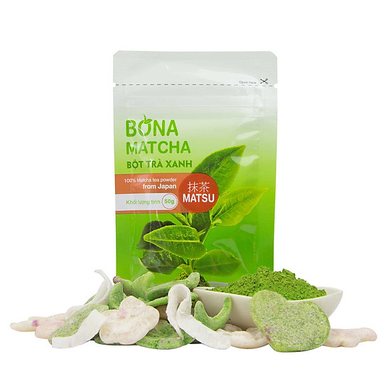 Bột trà xanh nhật bản bona matcha - matsu 50g - ảnh sản phẩm 2