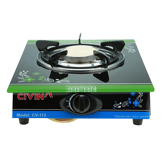 Bếp Gas Đơn Mặt Kính Cường Lực Civina CV-112 (Điếu Inox) ...