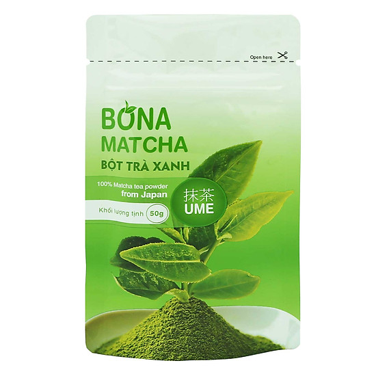 Bột trà xanh nhật bản bona matcha - ume 50g - ảnh sản phẩm 1