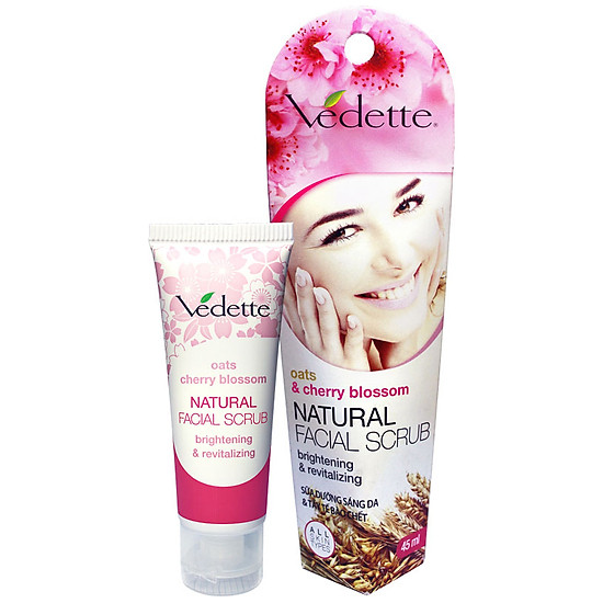 Sữa Dưỡng Sáng Da Và Tẩy Tế Bào Chết Vedette Yến Mạch Và Hoa Anh Đào 45ML