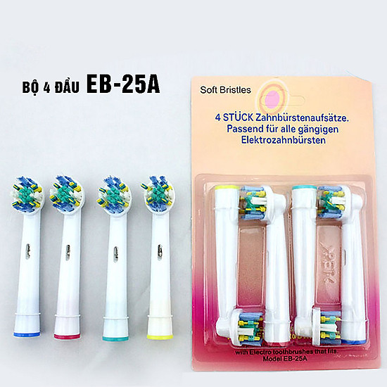 Bộ 4 đầu bàn chải đánh răng điện đánh tan mảng bám thay thế cho máy oral b - ảnh sản phẩm 6