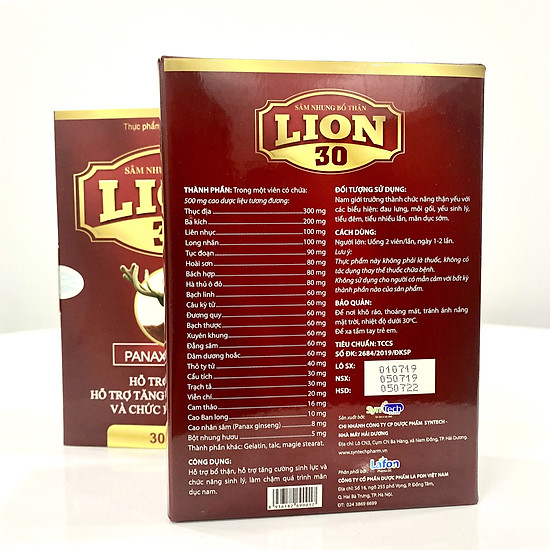 Sâm nhung bổ thận lion 30 - hỗ trợ tăng cường chức năng sinh lý nam - ảnh sản phẩm 2