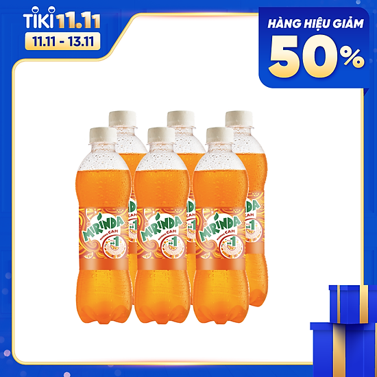 Lốc 6 chai nước giải khát mirinda cam 390ml chai - ảnh sản phẩm 1