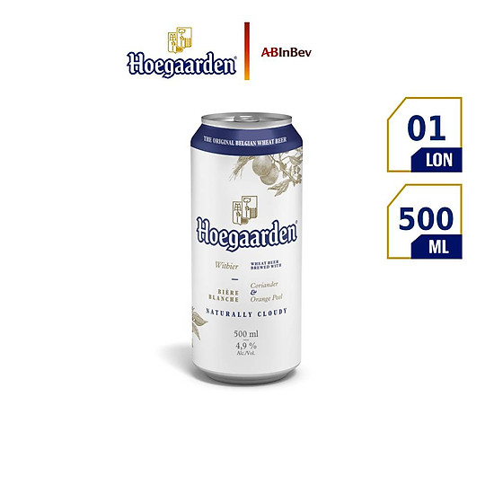 Thùng 12 lon bia hoegaarden white bỉ - bia lúa mỳ chính hiệu 500ml lon - ảnh sản phẩm 7