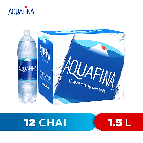 Thùng 12 chai nước khoáng thiên nhiên aquafina 1.5l - ảnh sản phẩm 1