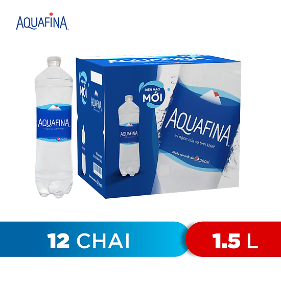 Thùng 12 chai nước khoáng thiên nhiên aquafina 1.5l - ảnh sản phẩm 2