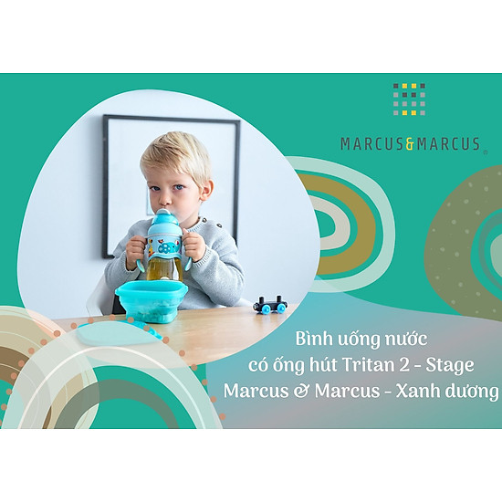 Bình uống nước có ống hút cho bé tritan 2-stage marcus & marcus - ảnh sản phẩm 3