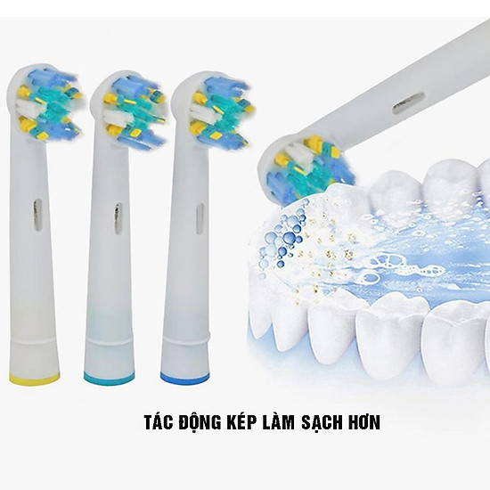 Bộ 4 đầu bàn chải đánh răng điện đánh tan mảng bám thay thế cho máy oral b - ảnh sản phẩm 7